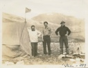 Image of Dr. Potter, Crosby and Brierly in camp at Cape Mugford